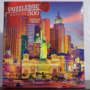 Puzzlebug Deluxe Cra-Z-Art Las Vegas Strip NY Hotel Casino Puzzle 500 PCS 20x12